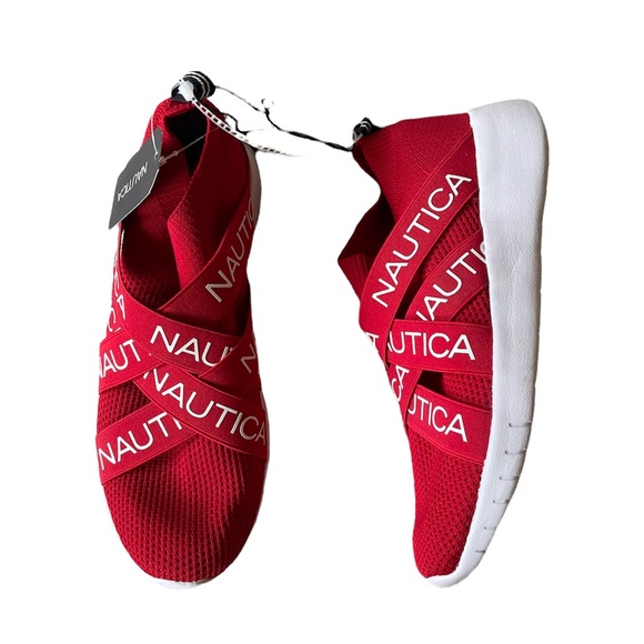 Nautica Shoes - NWT NAUTICA CRISSCROSS LOGO-STRAP SNEAKER RED SZ-8